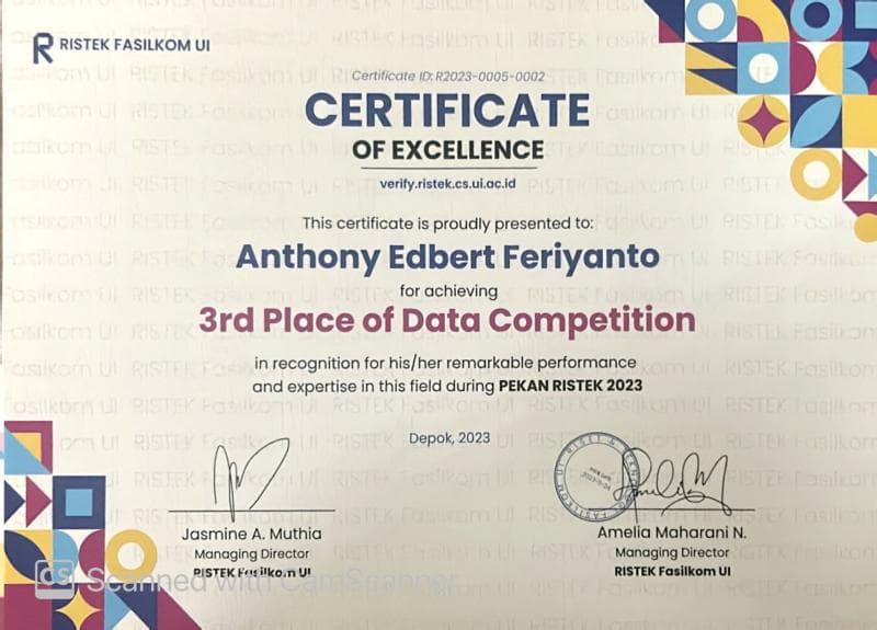 3rd Winner of RISTEK Data Competition 2023, Pekan RISTEK